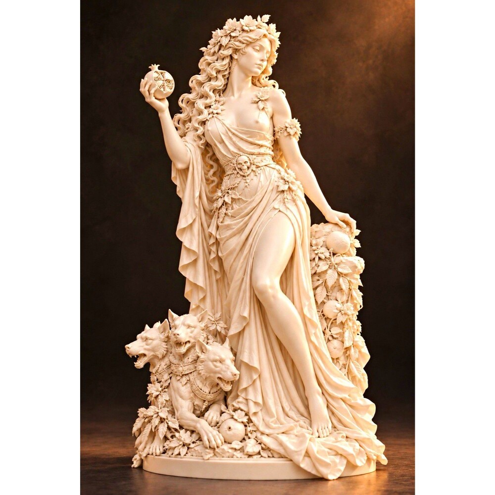 Goddess Resin Figurine – White Matte 3D Printed Resin Figurine 10 in